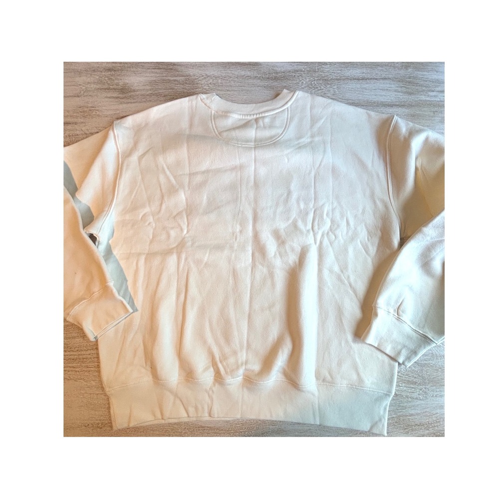 Esprit Size Large Sweatshirt Women Cream Rainbow Logo Crewneck retro 80s 90s - Picture 4 of 6
